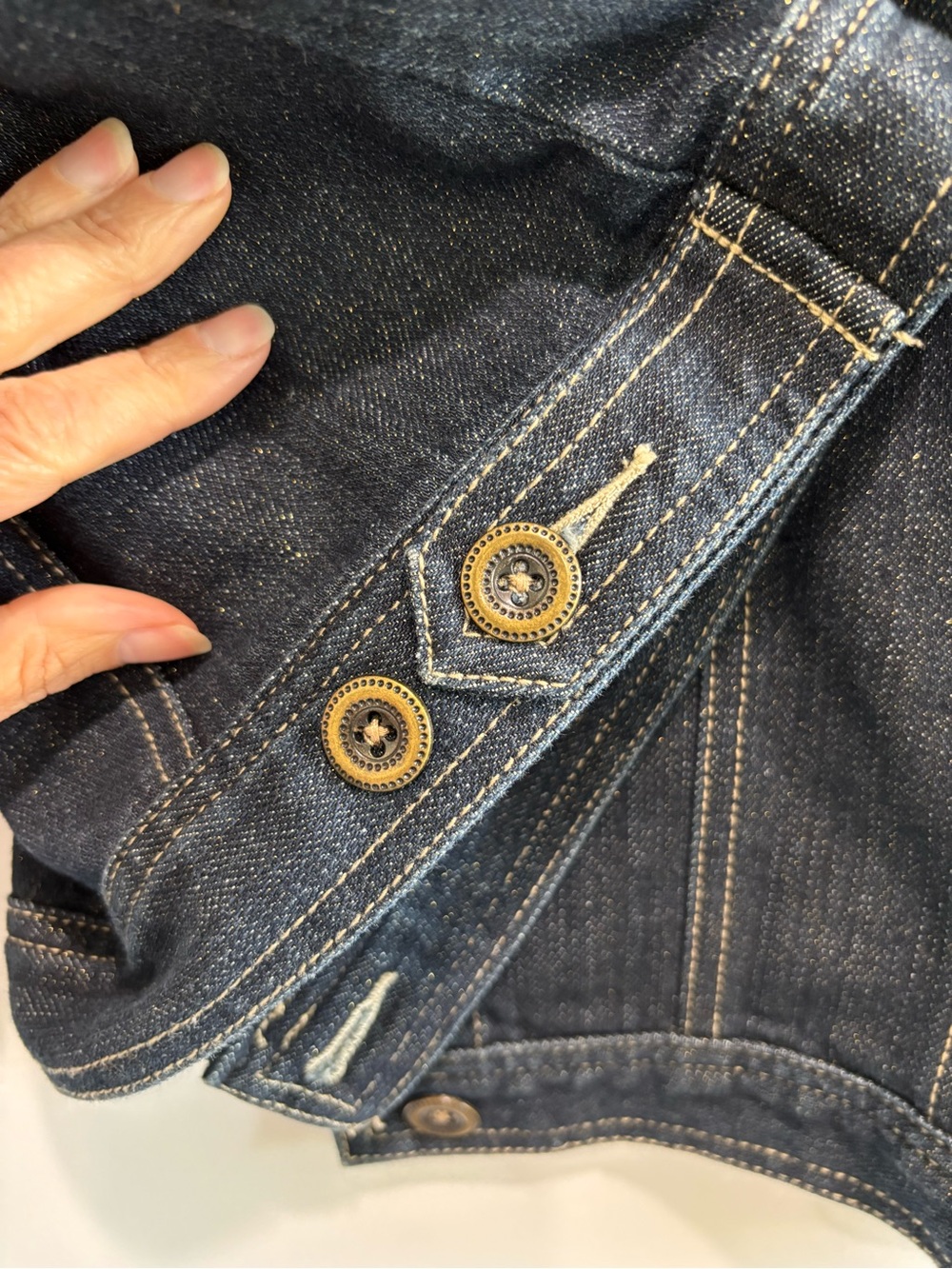 Ruby Rd. Dark Blue Studded Denim Jacket - Picture 5 of 6